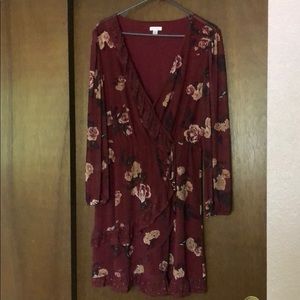 Xhilaration patterned red wrap dress size XL!
